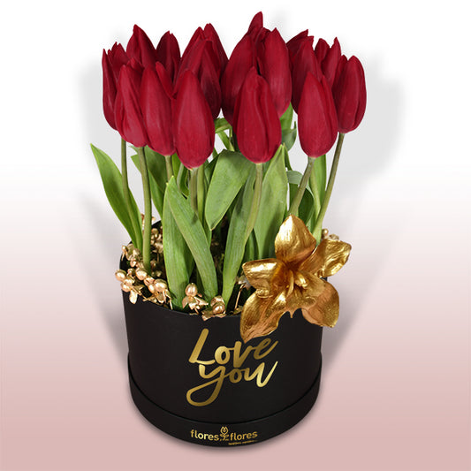 Bouquet Tulipanes y Orquidea Oro | YOURS