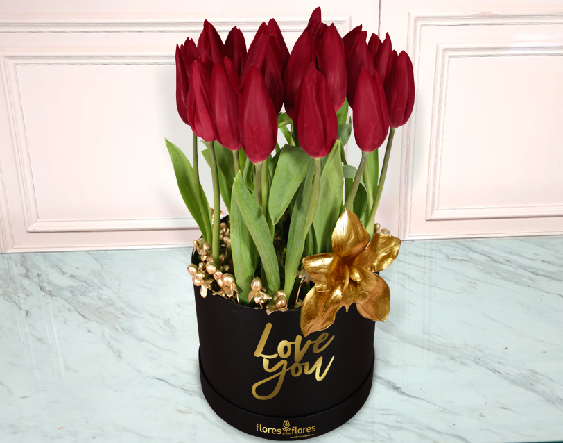 Bouquet Tulipanes y Orquidea Oro | YOURS